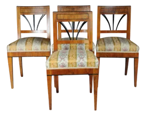 Vintage Biedermeier Chairs in Cherry Wood, Set of 4