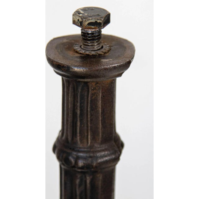 Black 1920s Antique French Cast Iron Bistro Table Stand a Pair For Sale - Image 8 of 13
