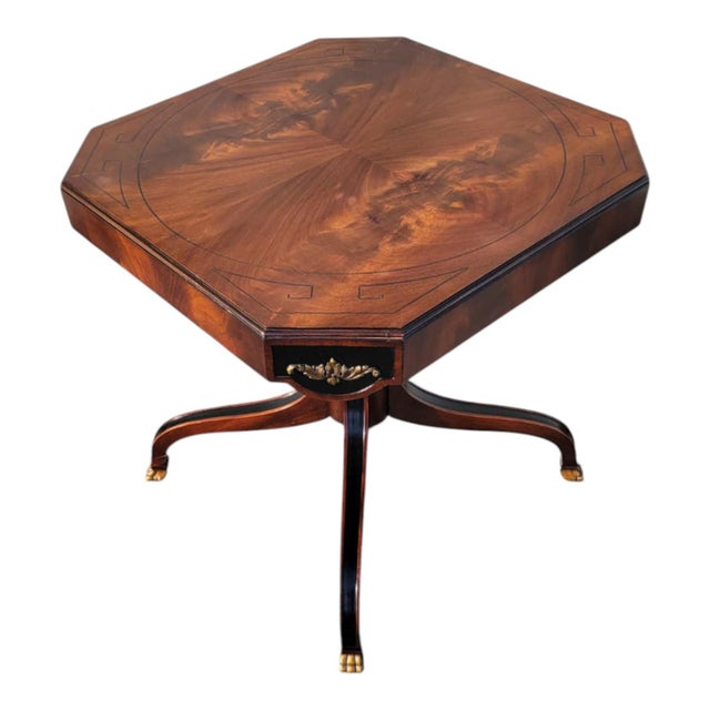 19th C Flame Mahogany Regency Side Table Center Table by Wyman Furniture For Sale - Image 4 of 17