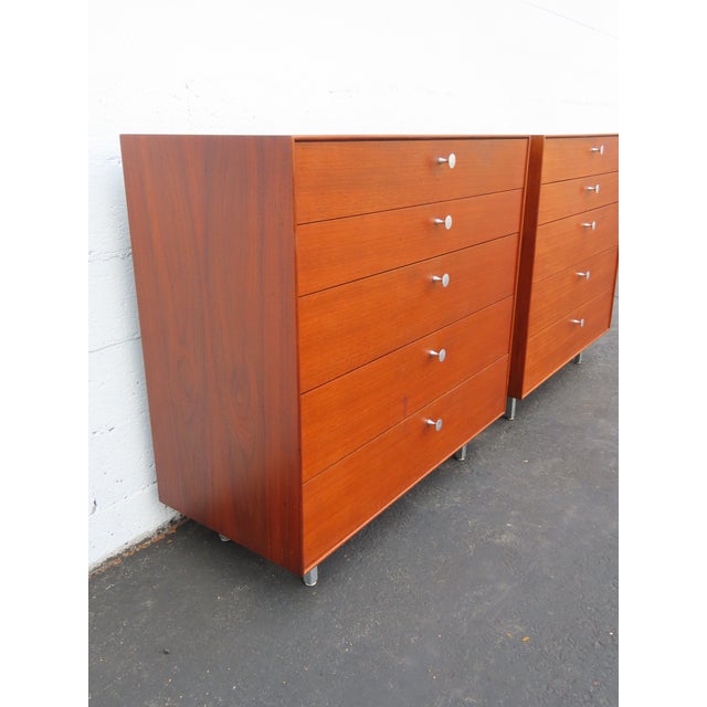 George Nelson for Herman Miller Mid Century Tall Chest of Drawers a Pair 6594 For Sale - Image 10 of 18