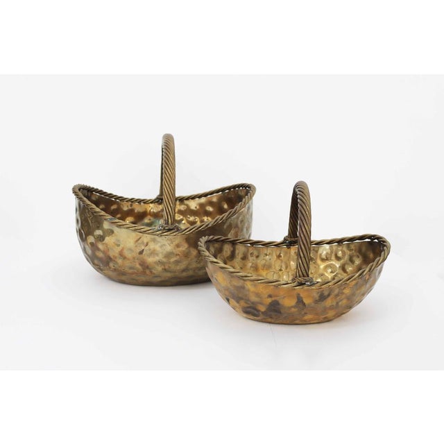 Gold Vintage Brass Plant Pots, Germany, 1940s, Set of 2 For Sale - Image 8 of 10