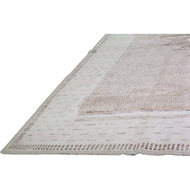 Moroccan Moroccan Hand Knotted Wool Rug, 9'10"x13'9" For Sale - Image 3 of 6