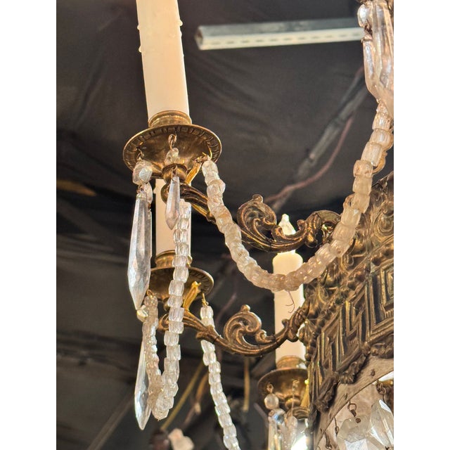Early 19th Century French Empire Basket Chandelier With Greek Key Motif For Sale - Image 9 of 9