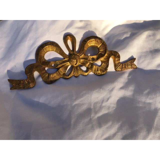 Mid 20th Century Mid 20th Century Brass Ribbon Bow Wall Decor For Sale - Image 5 of 5