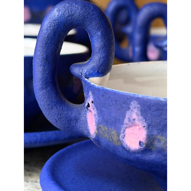 Sculptural Ceramic Coffee Set by HOY, 1980s, Set of 12 For Sale - Image 4 of 18