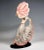 Elegant goldscheider art deco ceramic figure of the 1930's: dancer with shoulder-length hair in a long, wide, gray skirt...