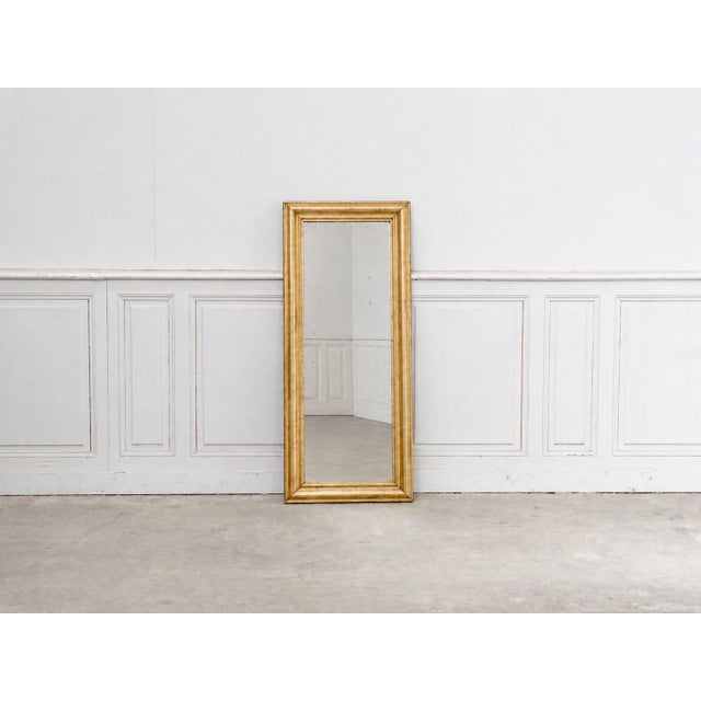 Wood Vintage Rectangular Gilt Mirror, 1930 For Sale - Image 7 of 7