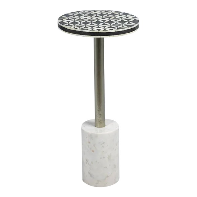 Sakan Round Cocktail Table with Marble Base For Sale