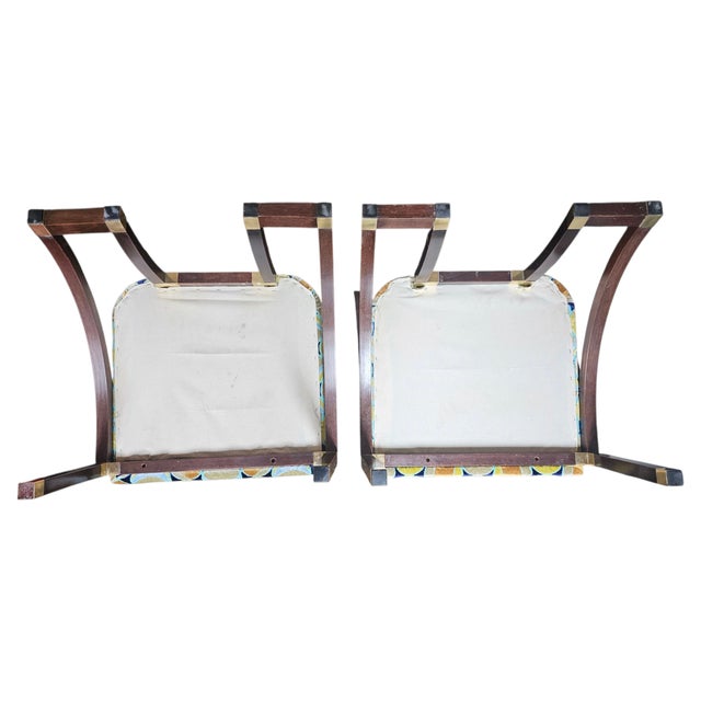 1960s Mid Century Modern Brass Accented Pair of Chairs For Sale - Image 9 of 9