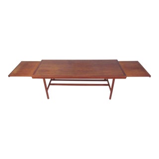 Mid-Century Danish Teak Extendable Coffee Table For Sale