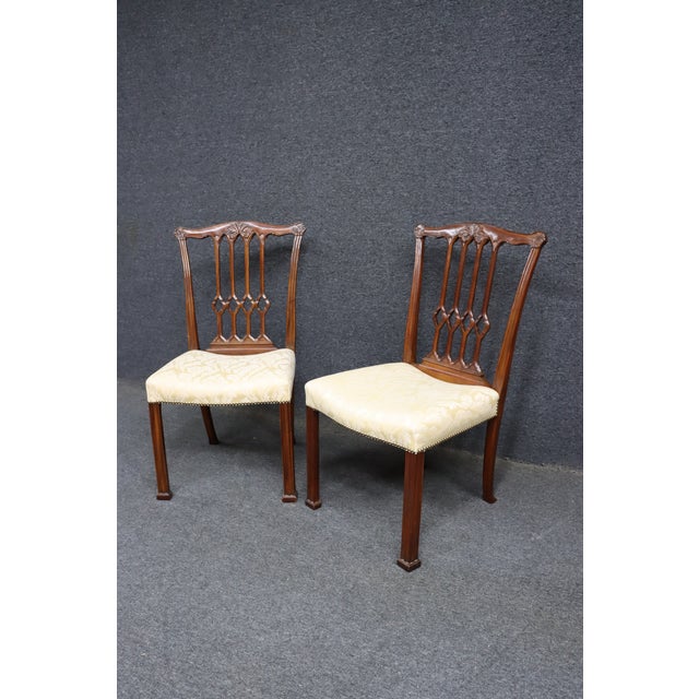Pair of John Widdicomb Chippendale Style Mahogany Dining Chairs For Sale In Philadelphia - Image 6 of 14