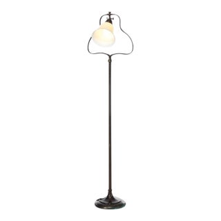 Antique Handel Floor Lamp With Opalescent Glass Shade C1910 For Sale