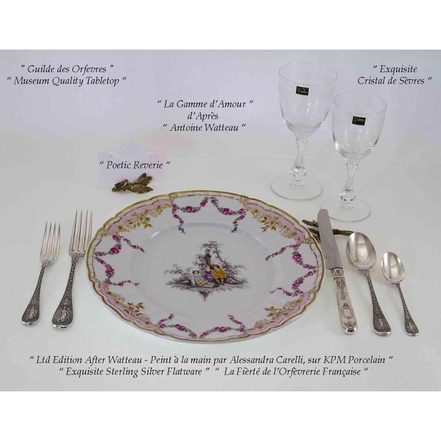 Ref. # 910-140000 - Description : Limited Edition 1/20 Hand-Painted 5-piece Place-Setting after Watteau- Comprising :...