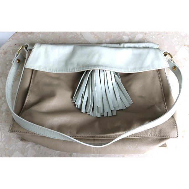 Italian Late 20th Century Alberto Di Canio Italy Tasseled Soft Lambskin Luxury Leather Handbag For Sale - Image 3 of 8