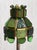 Mid-Century Modern Brutalist Italian Green Dalle De Verre Glass Table Lamp in Brass and Oak, 1970s For Sale - Image 3 of 12