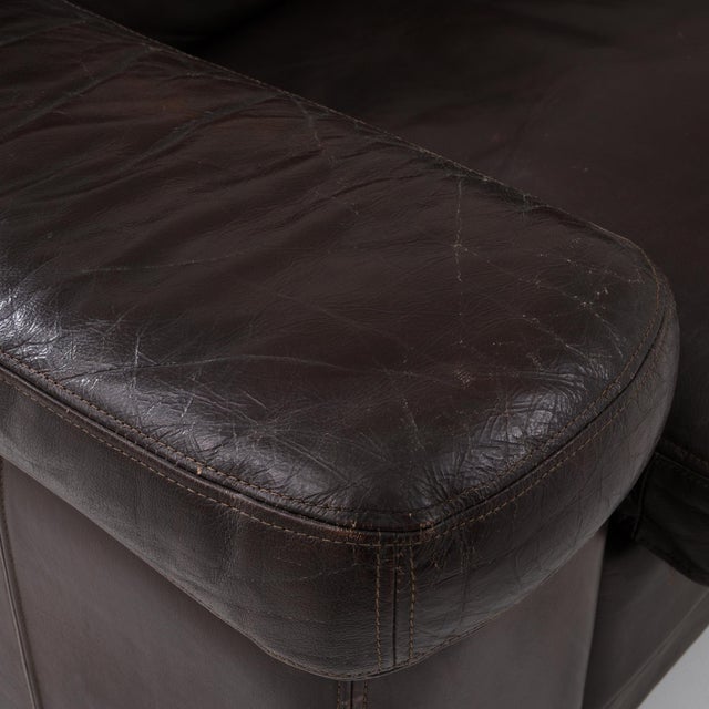 Brown 20th Century German Upholstered Leather Sofa For Sale - Image 8 of 9