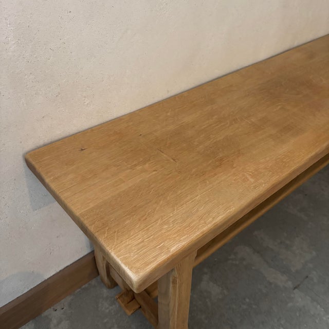 Vintage Raw Wood Bench For Sale - Image 4 of 6