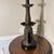 Beautiful cast iron Asian style pagoda lamp good look and size! Nice color patina on it