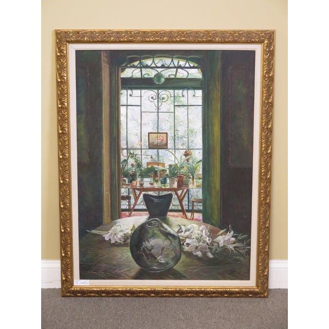 Traditional Large Framed Oil Painting, Sun Room Chairish
