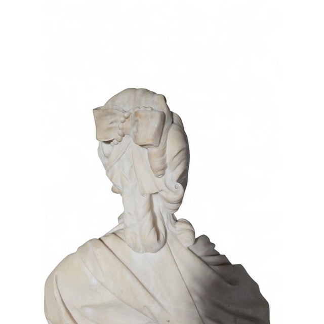 Stone European Artist, Bust of Marie Antoinette, 1870, Marble For Sale - Image 7 of 14