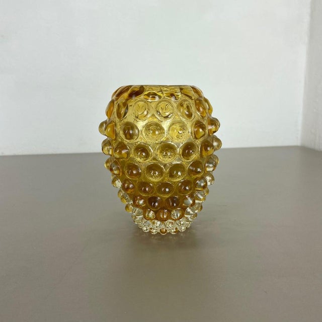 Yellow Murano Lenti Glass Vase Element attributed to Ercole Barovier and Toso, Italy, 1960s For Sale - Image 6 of 18