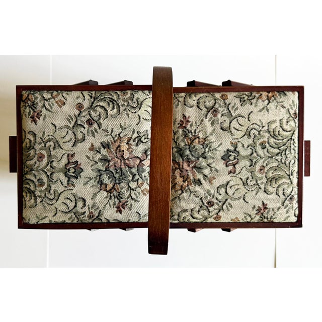 1970s Expandable Sewing Basket For Sale - Image 9 of 10