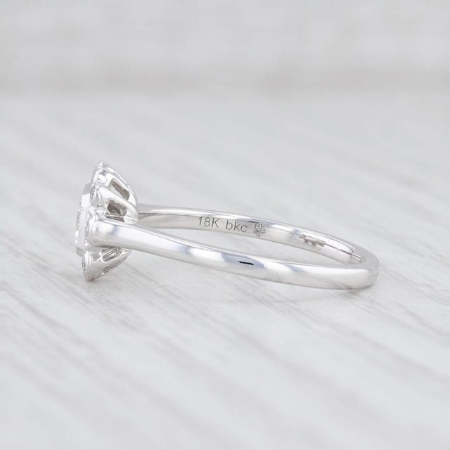 2020s New Beverley K 0.84ctw Sapphire Diamond Halo Ring 18k White Gold Size 6.75 For Sale - Image 5 of 7