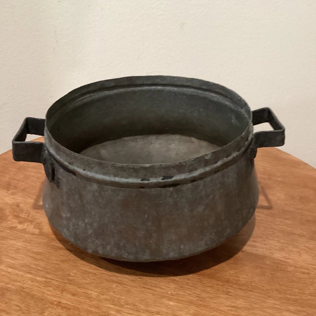 Antique Handmade Copper Pot With Handles Circa 1840 For Sale - Image 11 of 13