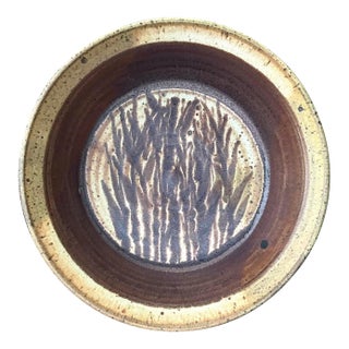Vintage Boho Original Studio Pottery Wheat Bowl For Sale