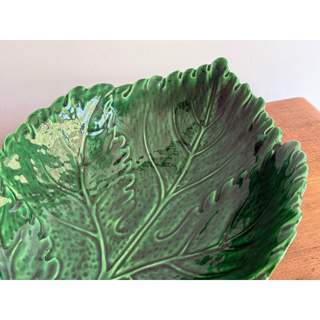 Traditional Late 20th Century Italian Strawberry Majolica Leaf Bowl For Sale - Image 3 of 6