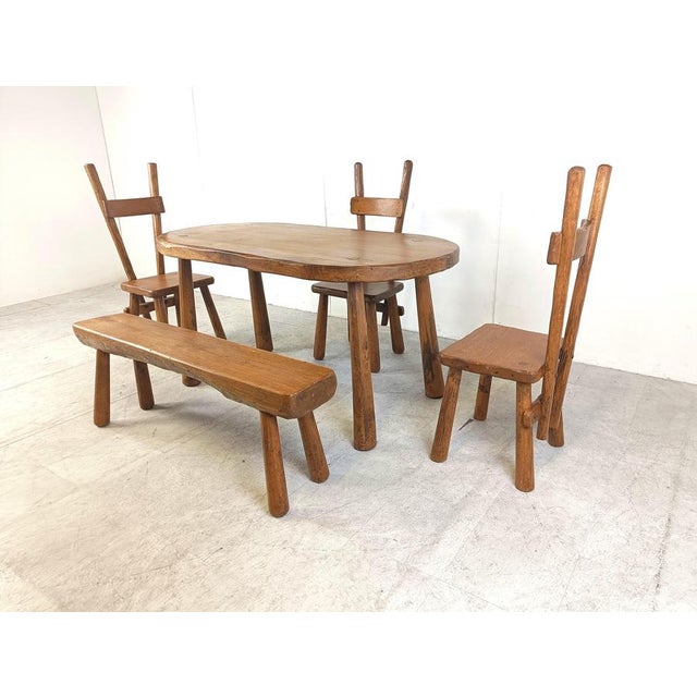 Vintage Brutalist Dining Set, 1960s, Set of 5 For Sale - Image 9 of 11