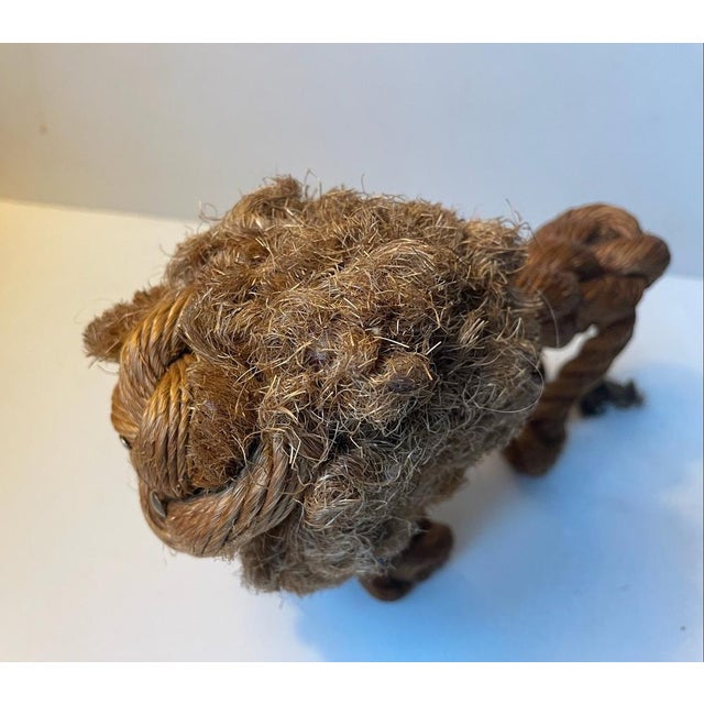 Mid-Century Modern Lion in Natural Rope by Kay Bojesen & Jorgen Bloch, Denmark 1960s For Sale - Image 3 of 6