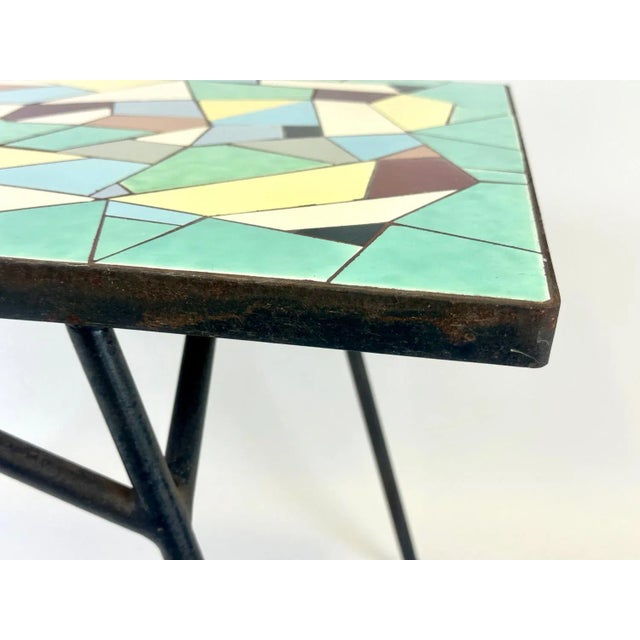 Mid-Century Cast Iron and Mosaic Coffee Table, 1960s For Sale - Image 4 of 13