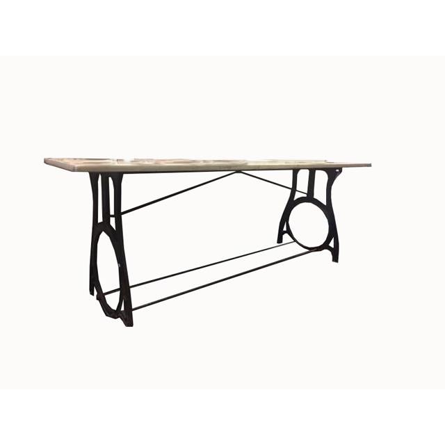 Early 20th Century Console Table With Iron Base And Marble Top