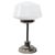 Silver Art Deco White Opaline Glass and Nickel-Plated Desk Lamp For Sale - Image 8 of 8