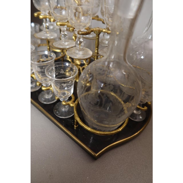 Tahan-Branded Liquor Cabinet in Paris and Baccarat, Set of 18 For Sale - Image 12 of 13