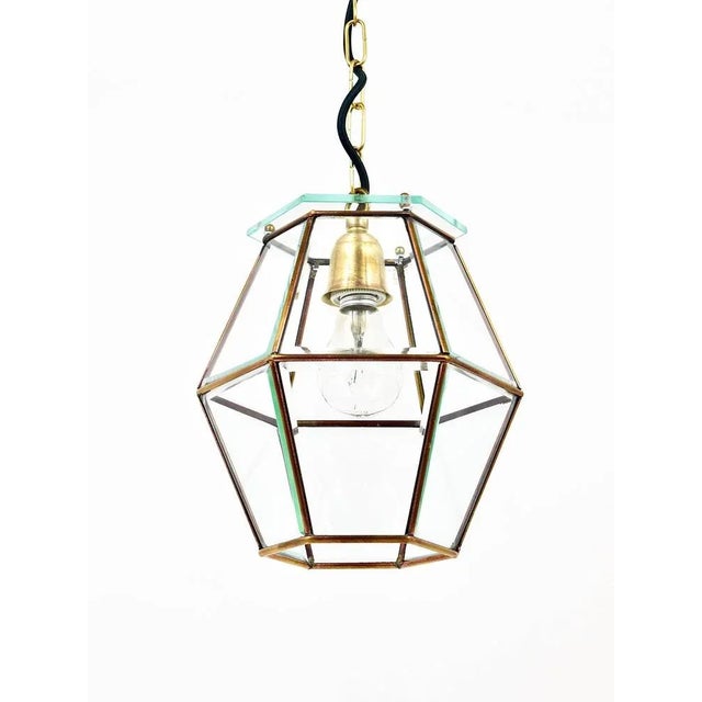 Art Nouveau Pendant Lamp Lantern in the style of Adolf Loos, 1900s For Sale - Image 4 of 11