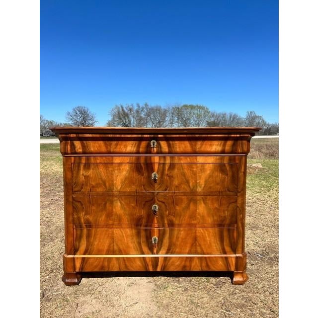 Wood 19th Century French Burl Walnut Chest of Drawer / Commodes For Sale - Image 7 of 17