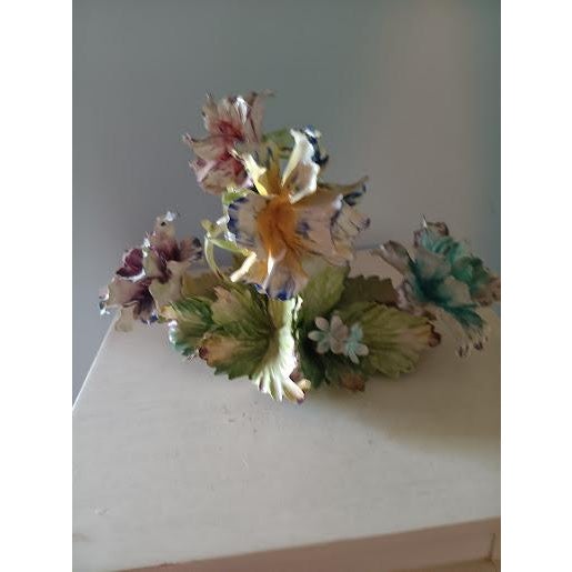 Mid 19th Century Capodimonte Ceramic Flower Centerpiece For Sale - Image 4 of 7