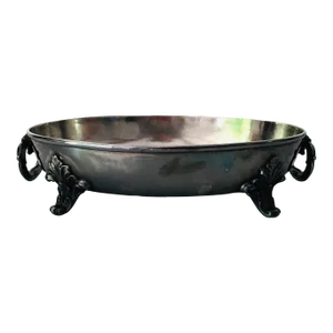 Antique English Silver Plate Serving Bowl With Handles