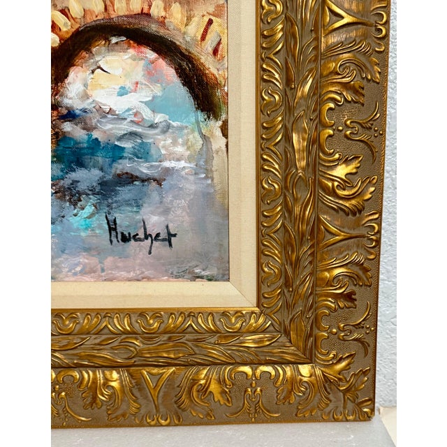 Post Impressionist Urbain Huchet, Post Impressionist Fauvist Art French Oil Painting Paris Bridge Urbain Huchet, c.1998 For Sale - Image 3 of 14