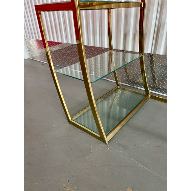 Hollywood Regency Brass Vanity / Desk in the Milo Baughman Style. Circa 1970s For Sale - Image 14 of 18
