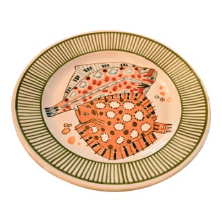 1920s Henriot Quimper - La Mer - Art Deco Plate by Mathurin Meheut For Sale