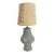 Black Earth Ware Burlap Shade Table Lamp For Sale