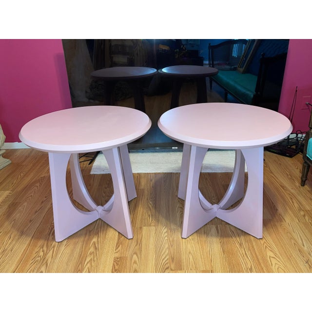 Modern Pink Cocktail Tables - Set of 2 For Sale - Image 9 of 11