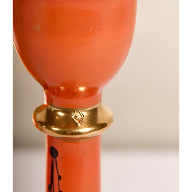 French 1940s Glass Charger and Matching Candlesticks With 24k Gold Details - 3 Piece Set For Sale - Image 3 of 13