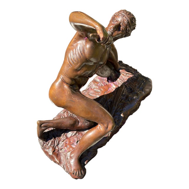 Vintage Bronze Statue of Wounded Warrior by Monnot For Sale