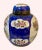 Vintage Hand Painted Lidded Chinese Ginger Jar. Floral design against a vivid blue back drop. This is a very striking...