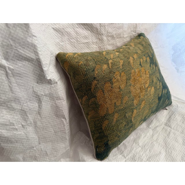 Authentic 17th Century Brussels Flemish Tapestry Pillow For Sale - Image 4 of 7