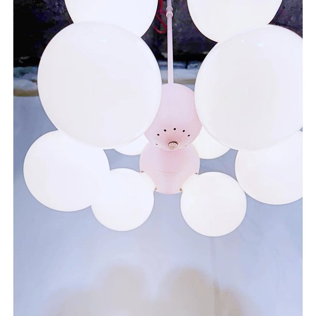 Mid-Century Modern Mid-Century Pink Atomic Pendant Light Fixture For Sale - Image 3 of 12